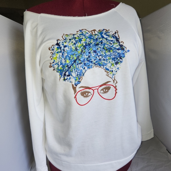 Bella Canvas Off Shoulder Graphic Sweatshirt - Picture 4 of 4